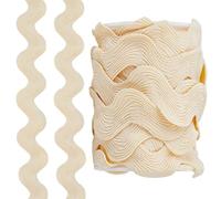 GORGECRAFT 10 Yards Rick Rack Ribbon 2cm Rick Rack Wave Bending Fringe Trim Zig Zag Curved Woven Braid Fabric Webbing for Sewing Clothes Dress Christmas Party Decor Gift Wrapping Pale Goldenrod