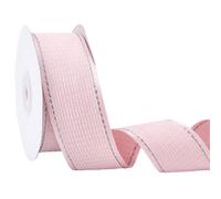 GORGECRAFT 10 Yards x 38mm Double Sided Jumper Flocked Plaid Ribbon Polyester Velvet Ribbon Pink Fabric Webbing Tape Grosgrain Ribbon for DIY Crafts Gift Wrapping Christmas Bow Making Home Decor