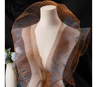 GORGECRAFT 10 Yds x 12.7cm Ruffle Pleated Lace Trim Ribbon Organza Tulle Fabric Ruffled Lace Border Edge Trimming Decorative Applique for Sewing Dress Wedding Bag Costume Cake Decor DIY Crafts Camel
