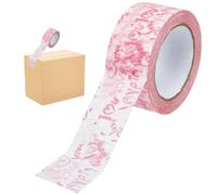GORGECRAFT 100 Yards x 45mm Cute Packing Tape Love Printing Shipping Tape with Pink Letters Pattern Decorative Sticker Strips for Valentine's Decorations Parcel Packaging Boxes Sealing Gift Wrapping