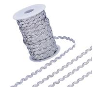 GORGECRAFT 100m Rick Rack Trim Silver Ric Rac Ribbon 5mm Wide Metallic Wave Bending Fringe Trim Polyester Webbing Ribbons Zig Zag Edging Trimming for DIY Sewing Crafts Gift Wrapping Jewellery Making
