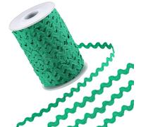 GORGECRAFT 100m x 5mm Rick Rack Trim Green Wavy Bending Ribbon Zig Zag Edging Trimming Wave Fringe Trim Ric Rac Polyester Webbing Ribbon for Sewing DIY Crafts Christmas Saint Patrick's Day Decor