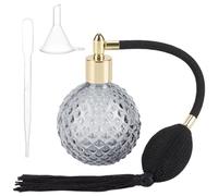 GORGECRAFT 100ml Clear Crystal Perfume Bottle Long Spray Tassels Atomizer Pump Air Bag Perfume Bottles Black Vintage Refillable Empty Glass Pump Sprayer with Funnel Dropper for Cocktail Lotion Oil