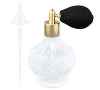 GORGECRAFT 100ml Clear Crystal Perfume Bottles Air Bag Perfume Bottle Vintage Atomizer Spray Bottle Refillable Empty Glass Pump Sprayer Makeup Tool with Funnel and Dropper for Cocktail Lotion Oil