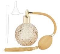 GORGECRAFT 100ml Gold Crystal Perfume Bottles Air Bag Perfume Bottle Vintage Atomizer Spray Bottle Refillable Empty Glass Long Spray Tassels Atomizer Pump with Funnel Dropper for Cocktail Lotion Oil
