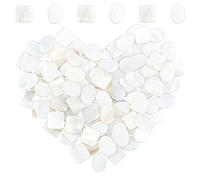 GORGECRAFT 100PCS 2 Style Shell Mosaic Tiles White Cabochons Natural Square Round Mother-of-Pearl Shell Tiles for Home Decoration Handmade Crafts Picture Frames Flowerpots