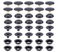 GORGECRAFT 100Pcs 25 Sets Leather Snap Button Kit 15mm Black Metal Brass Marine Grade Boat Cover Canvas Press Stud Leather Snaps Fasteners for Fabric Bags Jeans DIY Craft Sewing Clothing
