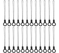 GORGECRAFT 100Pcs Lanyard Phone Ring Strap 9cm Long Nylon Cell Phone Finger Ring Grip Holders Strap Charm Cords with Silicone Ring for Mobile USB Flash Drive MP3 Keychain Keyring DIY Black