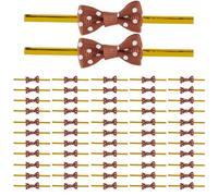 GORGECRAFT 100Pcs Ribbon Twist Tie Bows 3cm Mini Packaging Ribbon Bow with Iron Wire Twist Tie Polyester Premade Candy Bags Gift Wrapping Bowknot for Bread Bags Cookie Candy Cello Bags Wedding Decor