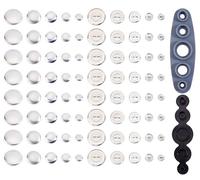 GORGECRAFT 100Pcs Self Button Covers 5 Sizes Sewing Cover Buttons Kit with Tools DIY Fabric Clothes Buttons Template Maker Kit for Clothes Hats Sweaters Backpacks and Crafts 12/15/18.5/22/28mm