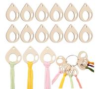 GORGECRAFT 100Pcs Teardrop Embroidery Floss Drops Wood Thread Cross Stitch Bobbins 5 x 4.4CM Winding Board Card Needlework Thread Organization with Floss Ring for Craft DIY Sewing Storage Supplies