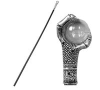 GORGECRAFT 103.9cm Dragon Claw Cane Egyptian Staff Scepter Detachable Vintage Walking Sticks with Antique Silver Claw Head Plastic Cosplay Wand for Witches Wizards Halloween Dress Up Party Accessories