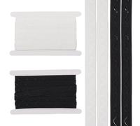 GORGECRAFT 10m 2 Colors Silicone Non-Slip Elastic Band 20mm Wide Black White Rubber Stretch Ribbon with Single Wavy Strip Silicone Polyester Webbing Strap for DIY Sewing Crafts Garment Accessories