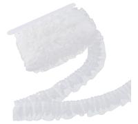 GORGECRAFT 10m 3-Layer Pleated Chiffon Lace Trim 50mm Wide White Multi Layer Gathered Ruffle Mesh Organza Trim Sequins Tulle Edging Trimmings Ribbon for DIY Sewing Crafts Curtains Clothing Dressing
