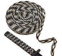 GORGECRAFT 10m Black Synthetic Silk Ito Sageo Wrapping Cord 13mm Wide Blend Sword Handle Cord Tsukamaki Sageo Scabbard Rope for Japanese Samurai Swords Wakizashi Tanto Handle Rope