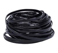 GORGECRAFT 10m Double Sided Leather Braiding String 4mm Wide Black Fold Over PU leather Strip Cord Flat Soft Leather Trimming Strap Trimming for DIY Sewing Crafts Belt Bracelet Jewelry Making