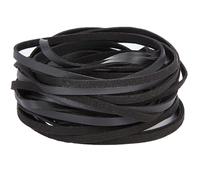 GORGECRAFT 10M Flat Leather Strap 5mm Wide Lychee Grained Imitation Leather Trimming Tape Soft PU Leather Strips Leather Cord String for DIY Crafts Belt Bracelet Jewelry Making Pillow Decor, Black
