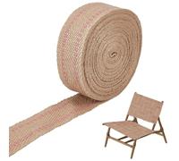GORGECRAFT 10m x 50mm Wide Jute Webbing Tape Natural Burlap Woven Ribbon with Red Line Linen Webbing for DIY Sewing Crafts Indoor Outdoor Chair Repair Upholstery Home Decoration Gift Wrapping