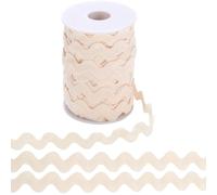 GORGECRAFT 10mm Wide Ric Rac Trim 25 Yards Wavy Bending Ribbon Rick Rack Wave Fringe Trim Zig Zag Lace Edging Braid Trim for DIY Sewing Crafts Gift Wrapping Bow Making Clothes Embellishment, Old Lace