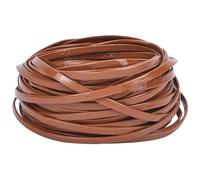 GORGECRAFT 10mx4mm Fold Over PU leather Strip Cord Double Sided Leather Braiding String Saddle Brown Flat Soft Leather Trimming Strap for DIY Sewing Crafts Belt Bracelet Jewelry Making Clothing