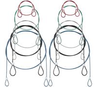 GORGECRAFT 10Pcs 5 Sizes Safety Stainless Steel Tethers Colorful Coated Security Lanyard Tether Luggage Lock Safety Cable Wire Rope Strap with Loops for Action Camera Series Devices Loss Prevention