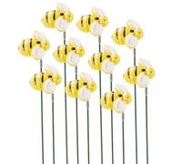 GORGECRAFT 10Pcs Bee Garden Stakes Decorative Yard Stake Ornaments Spring Summer Resin Yellow Bees Insect Animal Art Garden Front Yard Ornament for Garden Outdoor Plant Pot Lawn Pathway Decorations