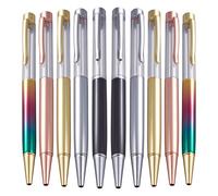 GORGECRAFT 10Pcs Empty Tube Pens Floating DIY Pens Creative Empty Ballpoint Pen Gold Cap for DIY Glitter Epoxy Resin Crystal Ballpoint Pen, 5 Colors