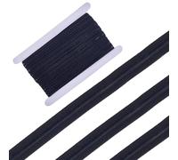 GORGECRAFT 10Yds*12mm Flat Non-Slip Elastic Ribbon Silicone Gripper Elastic Tape Roll with 5mm Rubber Stretch Strap Fibre Webbing for DIY Headband Garments Hats Bags Sewing Crafts Black