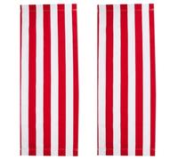GORGECRAFT 115X43cm Beach Sling Chair Replacement Canvas 2Pcs Outdoor Lounge Chairs Covers Replacements Red and White Stripes Portable Reclining Sling Chair Fabric for Garden Courtyard Relaxation
