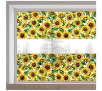 GORGECRAFT 116 x 38cm Sunflower Window Decals Large Sunflower Window Clings Non Adhesive Double Sided Static Stickers for Home Bedroom Living Room Office Shops Spring Summer Glass Sliding Door Decor