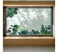 GORGECRAFT 118x30cm Tropical Leaves Window Decals Green Static Stickers