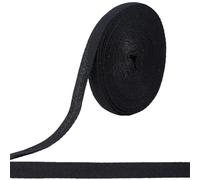 GORGECRAFT 11m Cotton Twill Tape 12mm Wide Bias Binding Ribbon Black Herringbone Webbing Tape Woven Soft Bunting Strap Roll for Quilting Seam Dressmaking Edges Reinforcing DIY Sewing Gift Wrapping