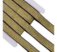 GORGECRAFT 11m Gold Metallic Stretch Ribbon 20mm Wide Flat Elastic Webbing Strap Glitter Elastic Woven Band Polyester Belt for DIY Sewing Crafts Headband Pants Waistband Clothes Sleeves Accessories