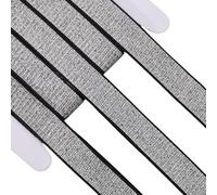 GORGECRAFT 11m x 20mm Silver Metallic Stretch Ribbon Glitter Flat Elastic Band Black Webbing Strap Woven Polyester Belt for Headband Waistband DIY Sewing Crafts Pants Dress Garment Accessories
