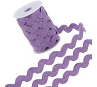 GORGECRAFT 12.5 Yards Rick Rack Trim for Sewing 1/2 Inch Polyester Rac RIC Ribbon Zig Zag Wave Bending Fringe Trim Rickrack Purple S Shaped Lace Ribbon Woven Braided Fabric with Spool for DIY Crafts