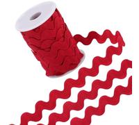 GORGECRAFT 12.5 Yards Rick Rack Trim for Sewing 13mm Rickrack Trim Polyester Ric Rac Dark Red Wavy Ribbon Zig Zag Wave Bending Fringe Trim S Shaped Woven Braided Fabric with Spool for Crafts
