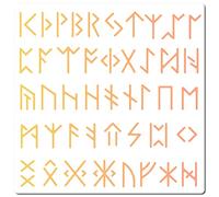 GORGECRAFT 12"X12"Ancient Alphabet Stencil Runes Elder Templates Reusable Plastic Drawing Painting Stencils Template for Painting on Card Wall Fabric Tile Canvas Crafts DIY Home Decor