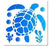 GORGECRAFT 12"X12"Sea Turtle Stencil Ocean Animal Templates Seaweed Bubbles Reusable Templates Plastic Drawing Painting Stencils Template for Painting on Card Wall Fabric Canvas Crafts DIY Home Decor