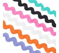 GORGECRAFT 12 Yards 6 Colors RIC Rac Trim Ribbon 3.7cm Wave Bending Fringe Trim Rick Rack Zig Zag Trim Braided Edge Fabric for Sewing Flower Home Party Wedding Dress Decoration Craft