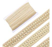 GORGECRAFT 12m Gimp Braid Trim 2.6cm Wide Polyester Woven Upholstery Basic Trim Decorative Fabric Fringe Lace Ribbon for Sewing Crafting Costume DIY Jewelry Home Curtain Decoration Light Khaki
