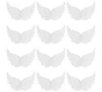 GORGECRAFT 12Pcs 10cm Mini White Angel Wings Plastic 3D Guardian Fairy Christmas Tree Hanging Ornaments Decorations Wing Patches for DIY Crafts Costume Party Favor Hair Accessories
