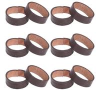 GORGECRAFT 12Pcs 2 Sizes Cowhide Belt End Holder Leather Belt Loops Keepers Belt Tip Fixing Strap Ring Buckle Replacement Accessory Fits 35mm/38mm Width Men Women Belt Strap DIY Crafts, Coconut Brown
