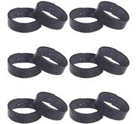 GORGECRAFT 12Pcs 2 Sizes Cowhide Belt End Holder Leather Belt Loops Keepers Belt Tip Fixing Strap Ring Buckle, Black, 0.49x1.22 inch