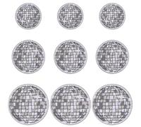GORGECRAFT 12Pcs 3 Sizes Disco Ball Iron On Patch Embroidered Sewing Applique Silver Music Party Bling Ball Embellishments Sew on Patches for DIY Clothing Backpacks T Shirt Jeans Hat Bag Repair Decor
