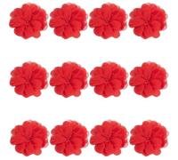 GORGECRAFT 12Pcs 6.9cm 3D Chiffon Flower Lace Trims Red Bridal Bouquets Cluster Sewing Fabric Flower Appliques Embellishments for DIY Crafts Clothing Headbands Wedding Party Decoration