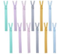 GORGECRAFT 12Pcs 6 Colors Colorful Nylon Metal Zipper #3 Bulk Invisible Close-end Non-Separating Sewing Zippers Replacement with Flower Puller Sliders for Tailor Bags Garment Clothing Repair