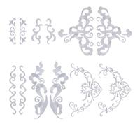 GORGECRAFT 12Pcs 6 Styles Metallic Embroidery Patch Silver Leaves Boho Embroidered Appliques Flower Vine Border Scroll Iron on Lace Applique for Dress Jeans Hats Clothing Sewing Crafts Embellishment