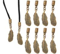 GORGECRAFT 12Pcs Bolo Tie Tips Feather Charms Necklace Western Vintage Tree Leaves Pendants 52mm Alloy Feather Bolo Tie Supplies Replacement Cord End Caps Bracelet for Crafts Jewelry Findings