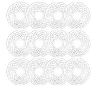 GORGECRAFT 12Pcs Clear Candle Wax Catcher Acrylic Round Pattern Taper Candles Drip Protectors Bobeches Catchers Rings for Candlesticks Holders Wedding Party Church Home Decorations
