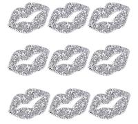 GORGECRAFT 12Pcs Kiss Lip Iron on Patch Rhinestone Sticker Crystal Hotfix Transfer Decals Decorative Bling Applique for T-Shirt Clothing Jacket Hat Bag Valentines DIY Embroidered Art Sewing Craft